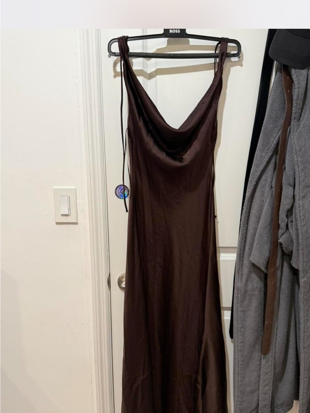 Zara Satin Cowl Neck Slip Dress NWT Small
